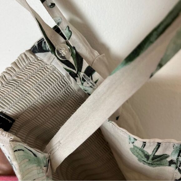 Banana Republic Maxie Dress | Ramie | Button Front | Khaki Floral | Medium - Picture 10 of 12